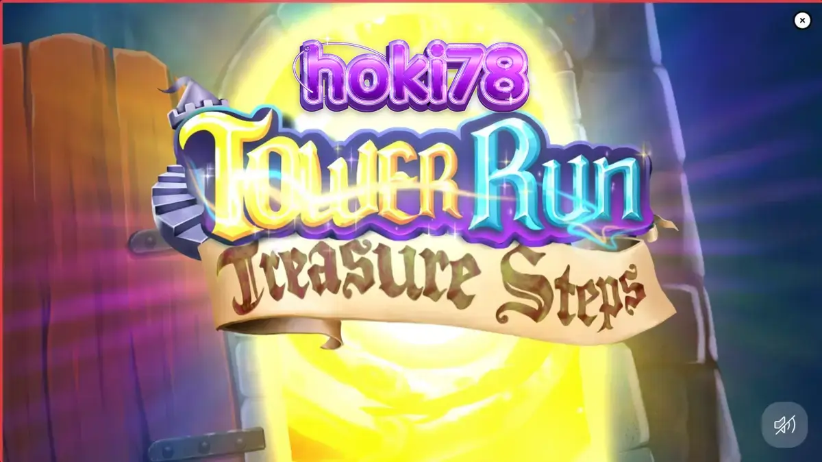 Tampilan visual slot Tower Run Treasure Steps dengan tema petualangan menara
