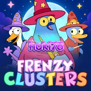 Tampilan antarmuka permainan slot Frenzy Clusters dengan grid 7x7 yang dinamis